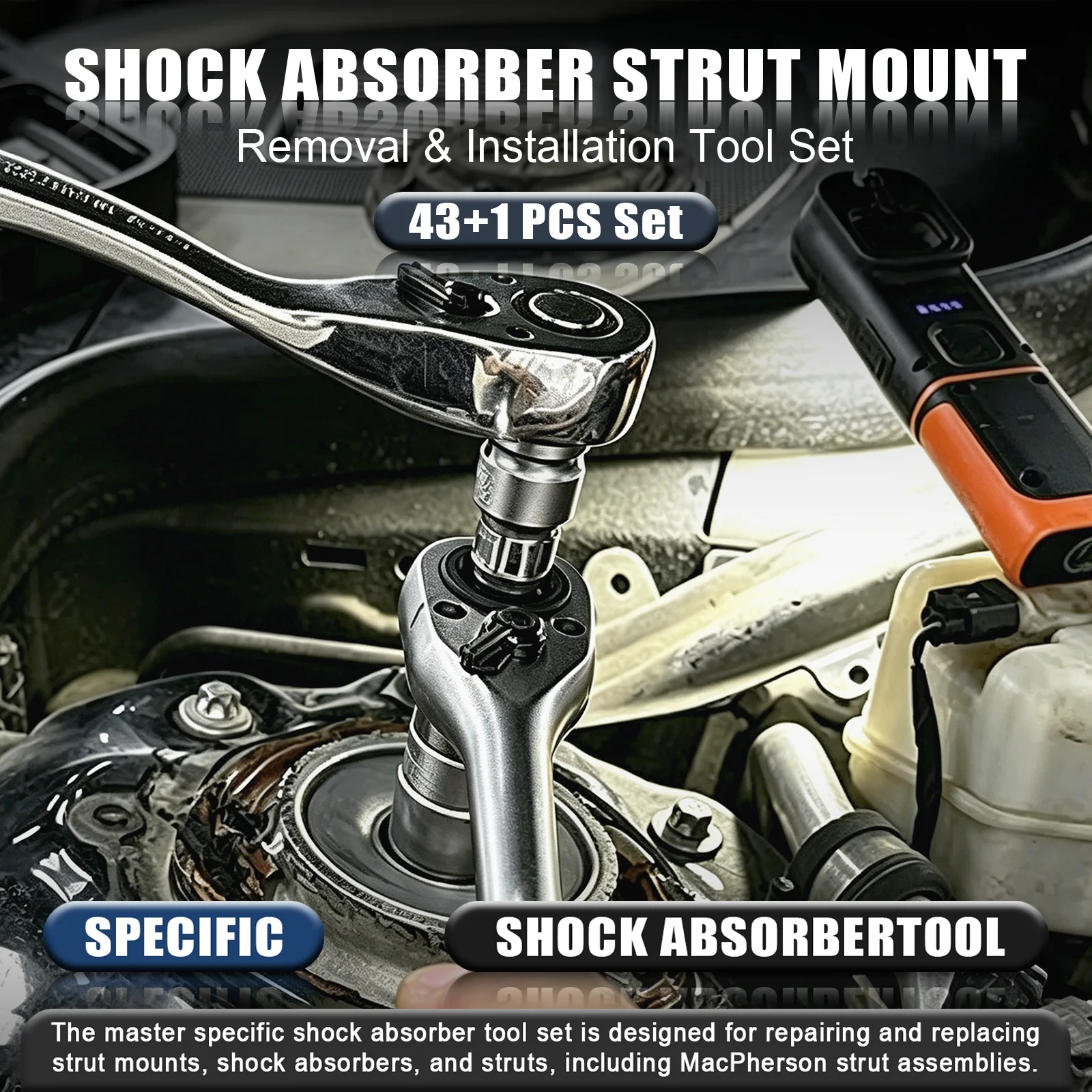 44Pcs Shock Absorber Seat Sleeve Removal Kit Universal Car Repair Tool