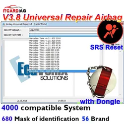 V3.8 Airbag Reset Tool Airbag Universal Repair ECU Programmer of Airbag Obd2 OBD Car Diagnostic Software Over 4000 Compatibility