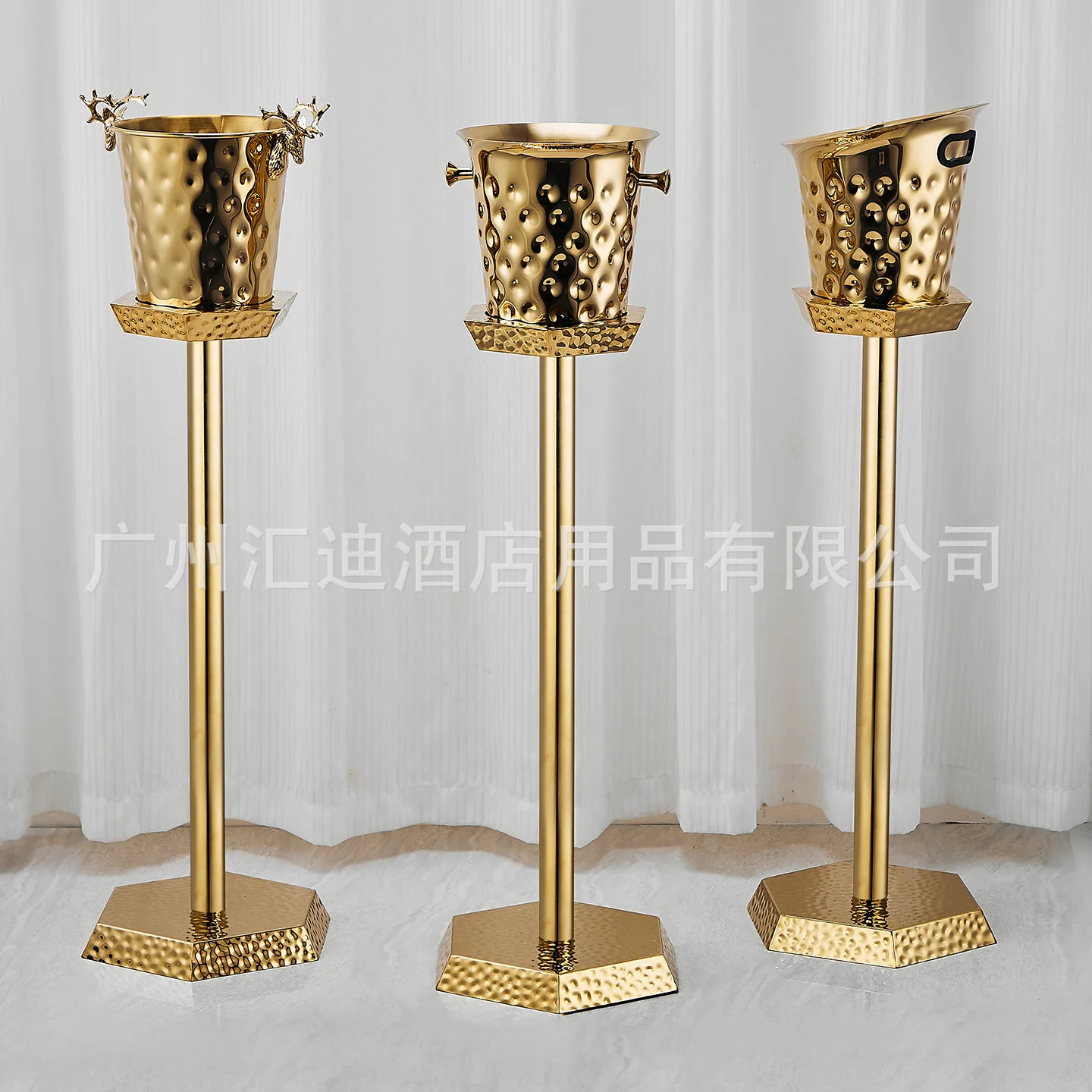 

HXL Wine Ice Bucket KTV Barrel Ice Cube Commercial Stainless Steel Ice Bucket Rack