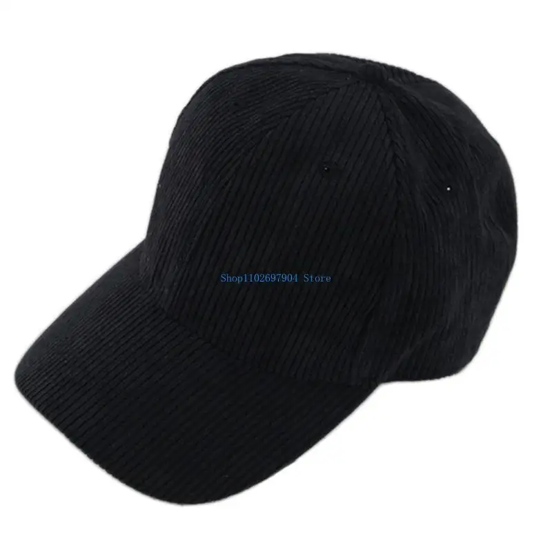 

N7YF Baseball Cap Hat Men Corduroy Made Caps Adjustable Punk Hip Hop Warm Keeping