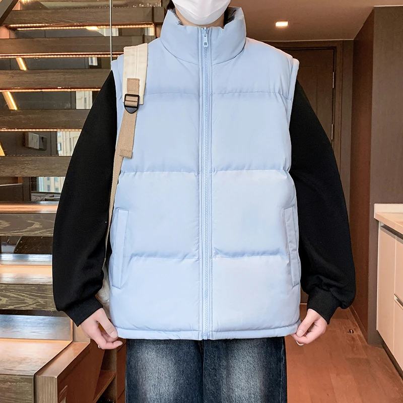 

Мужской жилет Double-Sided Wear Thiened Svel, зимний, утепленный, ветрозащитный, модный, брендовый, приталенный, из полиэфирного волокна, на молнии...