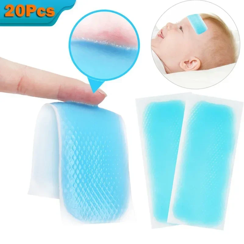 Baby Cooling Patches for Fever Discomfort & Pain Cooling Fever Reducer Kids Adults Cool Pads Soothe Headache Pain 2/10/20 Pcs