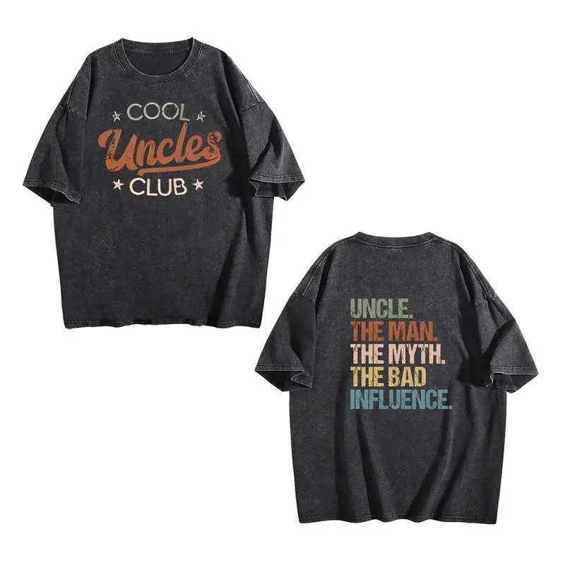 

Cool Uncles Club T-shirt, Funny Retro Washed Tee, Men Uncle Man Myth Bad Influence Top, Uncle Gift Father's Day Apparel