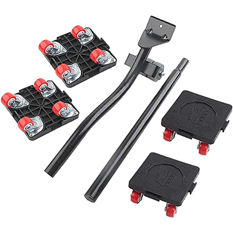 

1Set Furniture Moving Tool, With 4 Wheels And Portable Lift, For Moving Furniture, Refrigerators, Sofas Black Portable-New