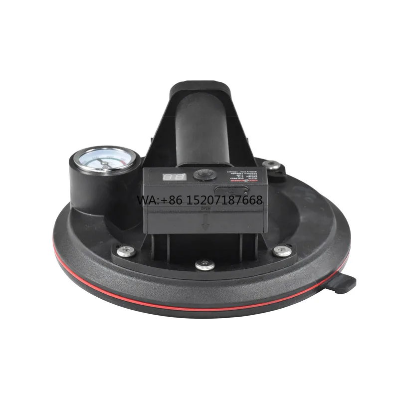 

8'' Vacuum Suction Cups Electric Pump Tile Lifting for Glass 28mm Pressure Gauge Digital Display Replaceable Lituium Battery
