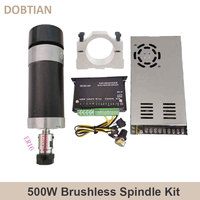 48v 500W ER11 Brushless Spindle+55MM Clamp with Screws+ 48V Brushless Motor Driver+48VDC 10.5A Power Supply