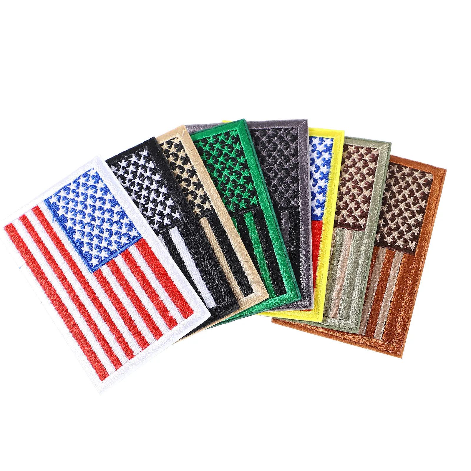 8Pcs America Flag Embroidered Patch Applique Sew on Clothing Repair Decoration DIY Craft America Flag Patches Embroidery Patch