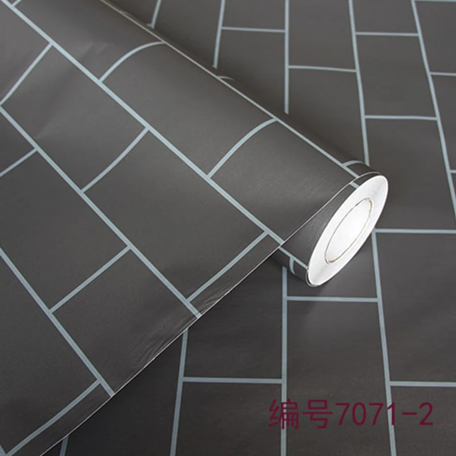 Nordic Style Self-Adhesive Black White Brick PVC Waterproof Wallpaper TV Dormitory Bedroom Room Wall Decoration Lattice Stickers