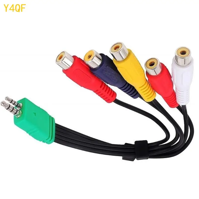 Y4QF 3.5 มม. 2.5 มม. ตัวผู้ถึง 5RCA หญิงกล้องวิดีโอตัวเชื่อมต่อตัวเชื่อมต่อตัวเชื่อมต่อตัวเชื่อมต่อ
