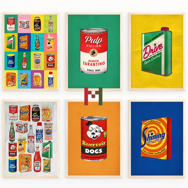 Vintage Food Retro American Snacks Painting Poster Canvas Printing Pop Art Food Home Room Wall Decor Bar Coffee Shop Decoration