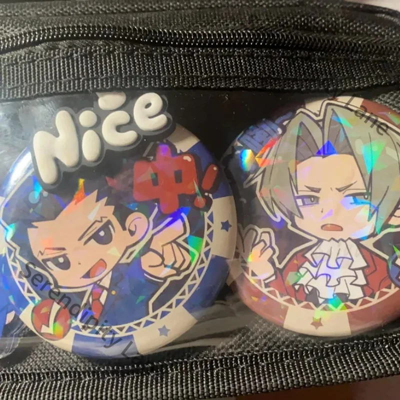 Ace Attorney Cartoon Ambitus Cosplay Badge Goods Colleagues Brooch Complimentary Friend Tinplate Exquisite Beautiful Adorable
