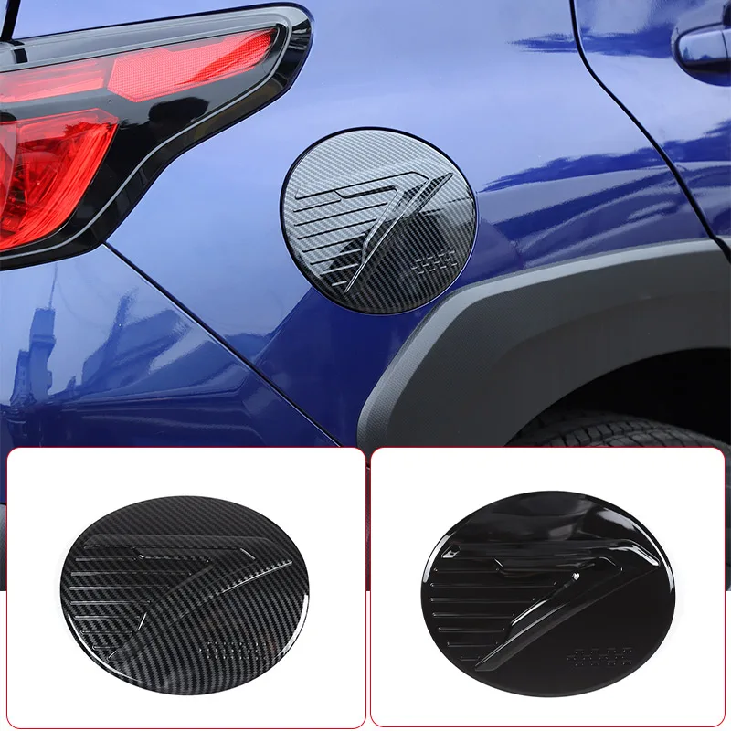 

For Subaru Crosstrek 2023 2024 ABS Carbon Fiber/Black Car Fuel Tank Cap Decorative Sticker Car Accessories