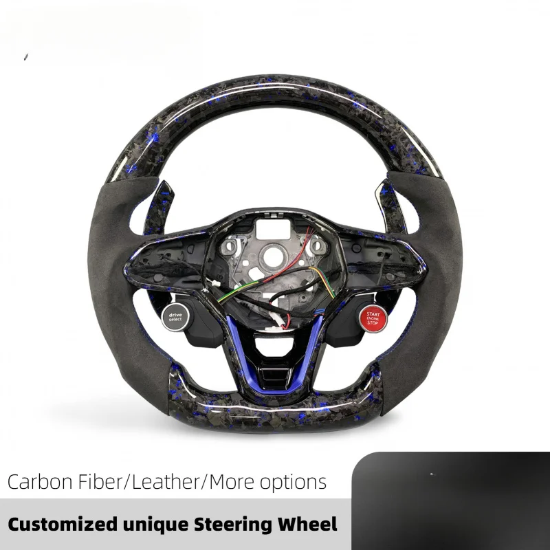 Volante esportivo personalizado de fibra de carbono, para volkswagen mk8 golf 8 gti/r/tneeg/jetta/cc/passat 2020-2025
