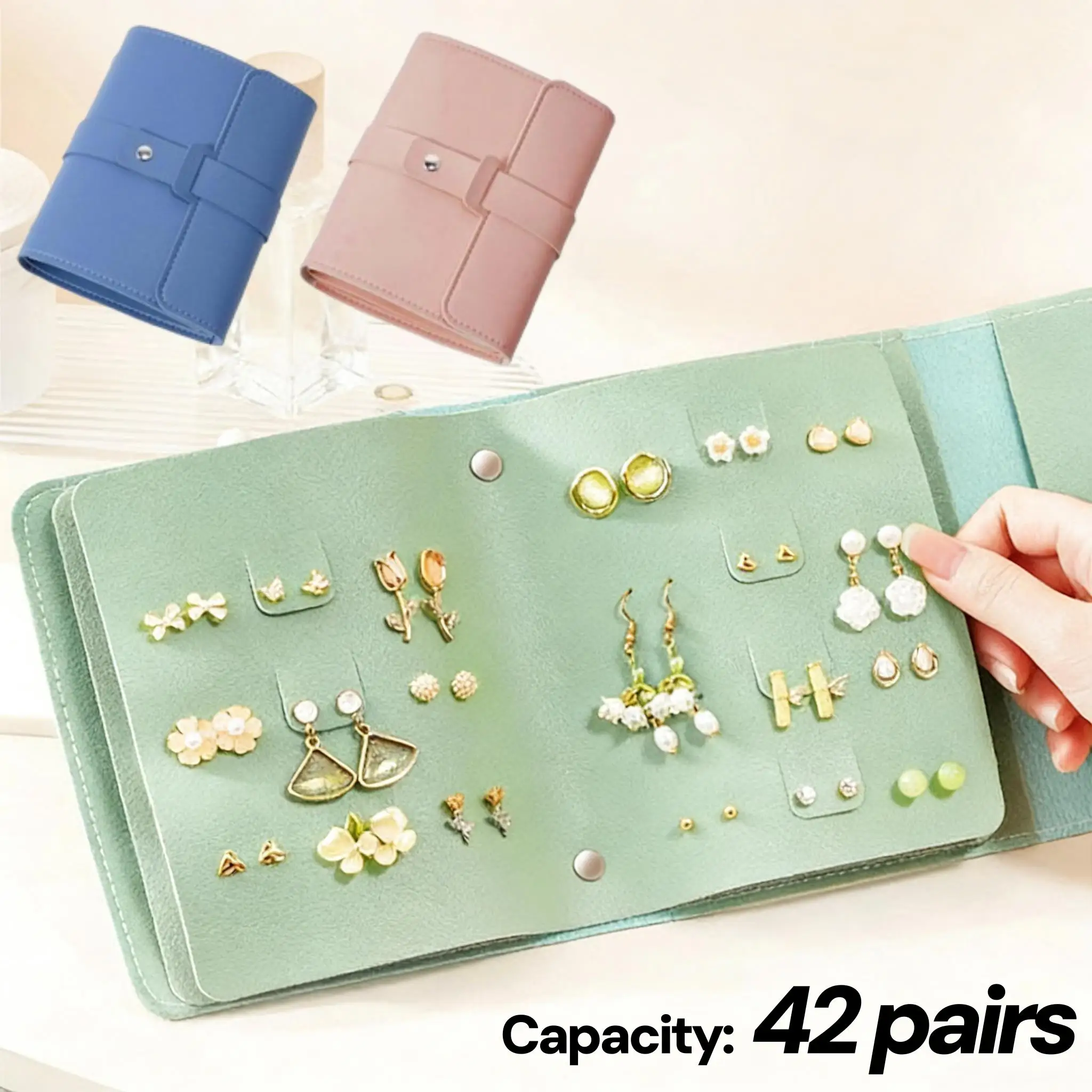 

Креативная сумка-органайзер для хранения серег в форме книги из искусственной кожи, портативная сумка для хранения украшений, большая вместимость