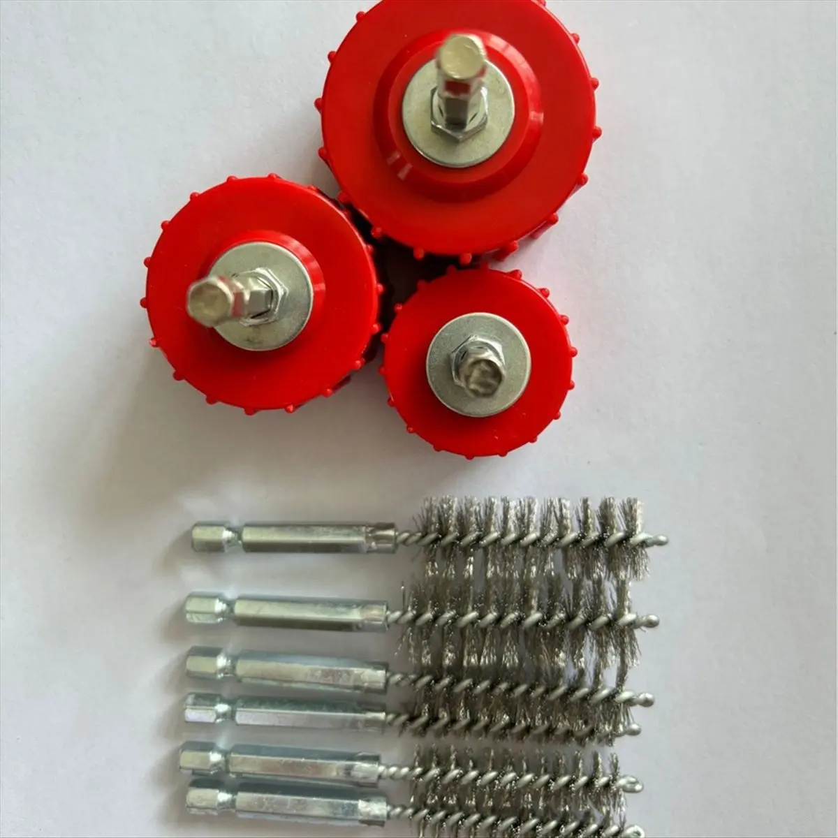 

[AA49] 1 Set Copper Pipe Cleaner Set for Power Drill, Tube Cleaning Brush, Cleans Copper Pipes Tubes and Fittings for Soldering