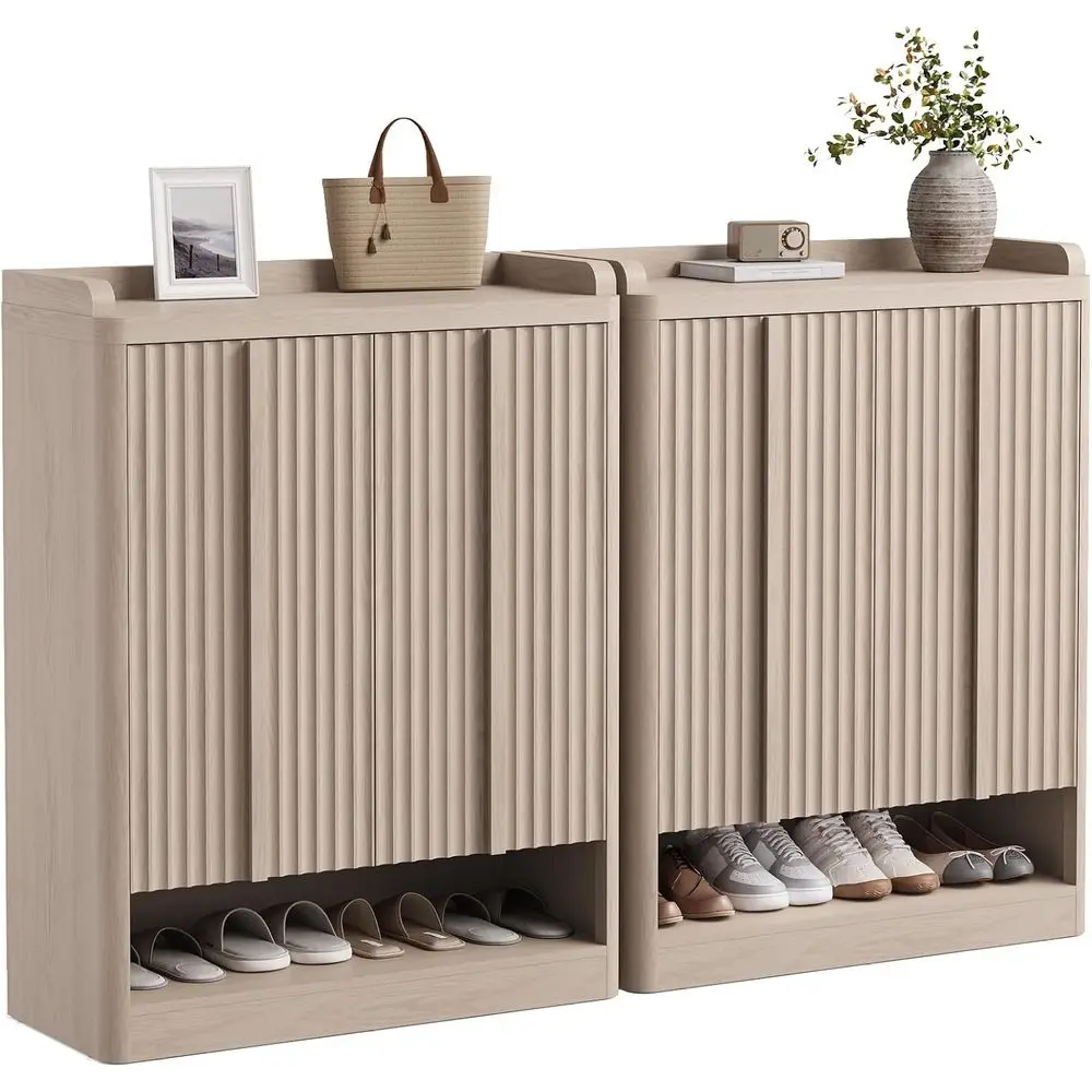 

6-уровневая регулируемая полка для обуви середины века, органайзер-контейль высотой 45 пар, белая ольха, 2 шт. в упаковке