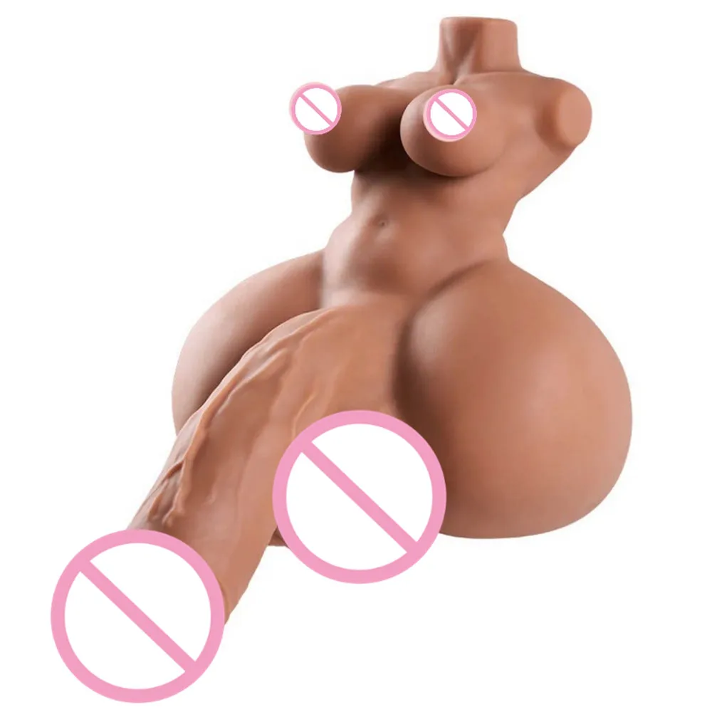 14cm Dildo Soft Penis 3D Realistic Shemale Body Male Torso Female Vagina Masturbator Anal Sex Toys for Women Men Adult Products