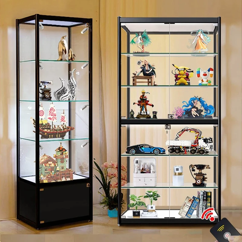 Glass Display Cabinet Figure Model Storage  Product Sample Display  Cosmetics Display Rack Wine  Dust-proof