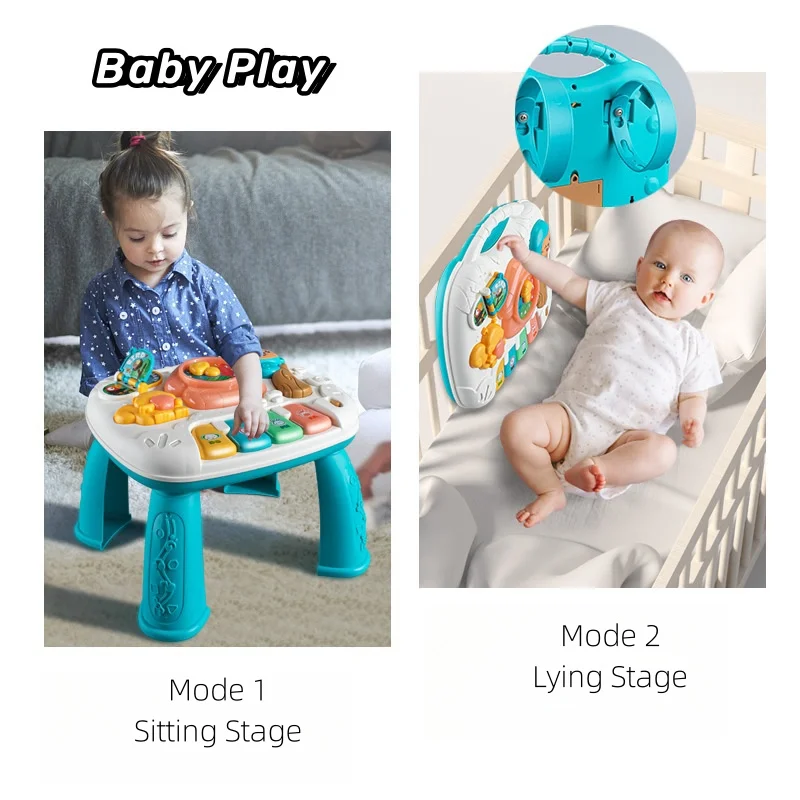 Baby Activity Table Toys Multi-functional Puzzle Game Early Education Enlightenment Table Electronic Organ Musical Toddler