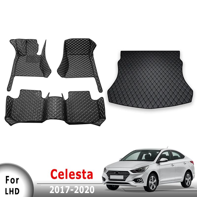 

Car Floor Mats Trunk Carpets For Hyundai Celesta 2017 2018 2019 2020 Covers Auto Interior Accessories Foot Pads Pedal Waterproof
