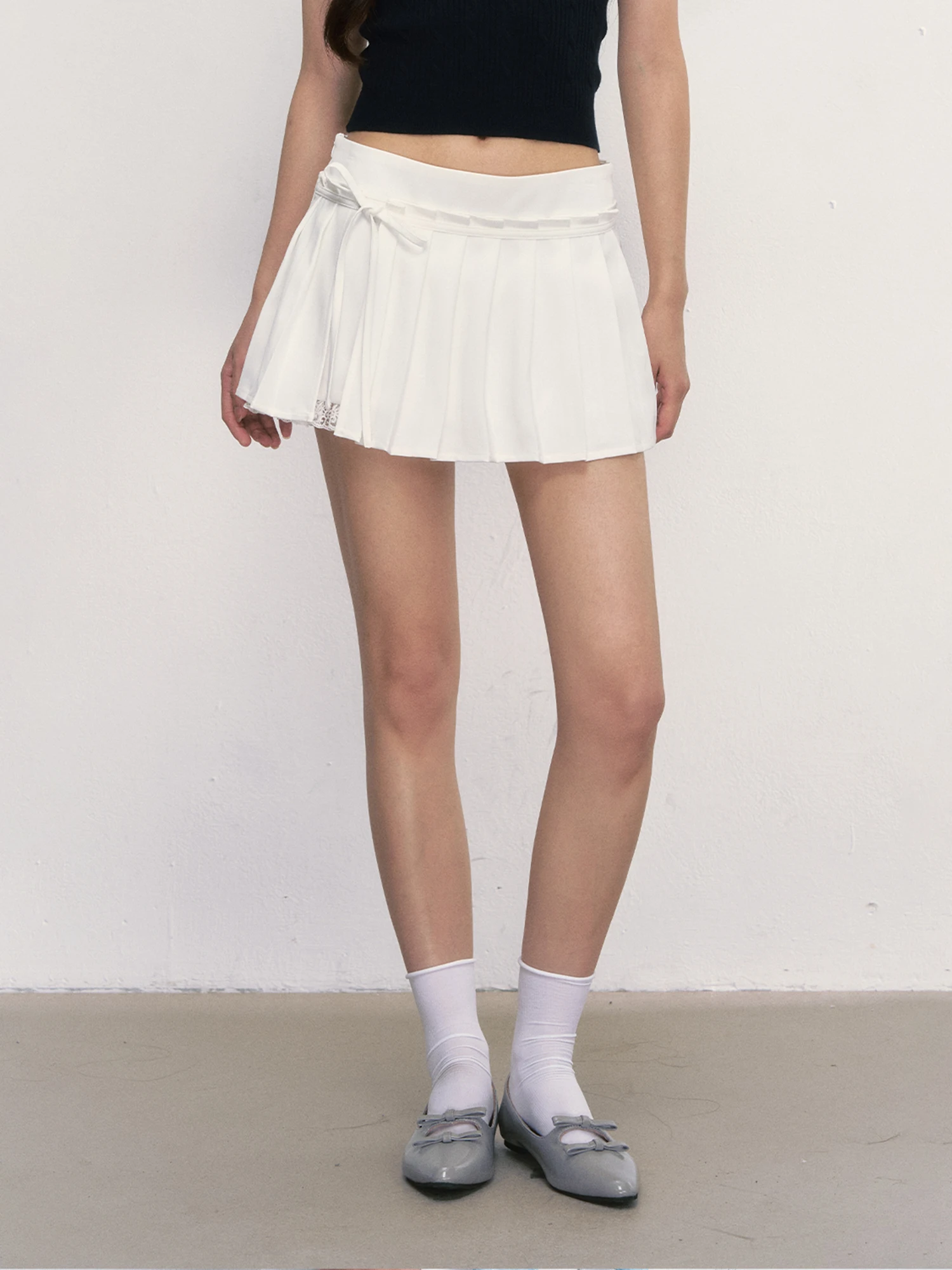 

Wedhub New Lace Splicing A-Line Skirt Women Summer Spicy Girl ort Skirt White f-length Skirt Hip Concealment