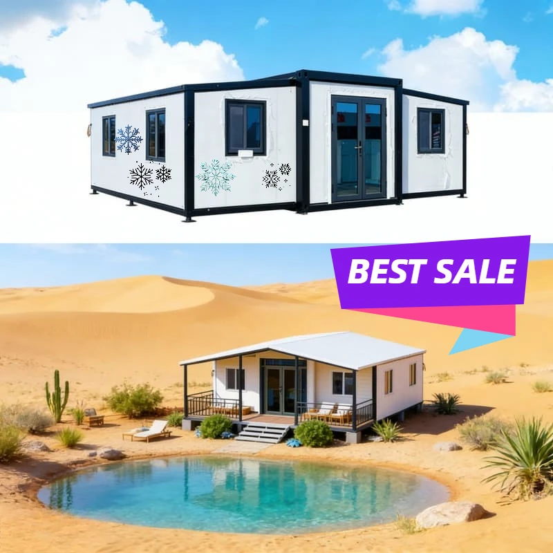 40Ft 20Ft Luxury Prefab Villa 2 3 4 5 Bedrooms Prefabricated Foldable Expandable Container House Portable Mobile Tiny Home Sale