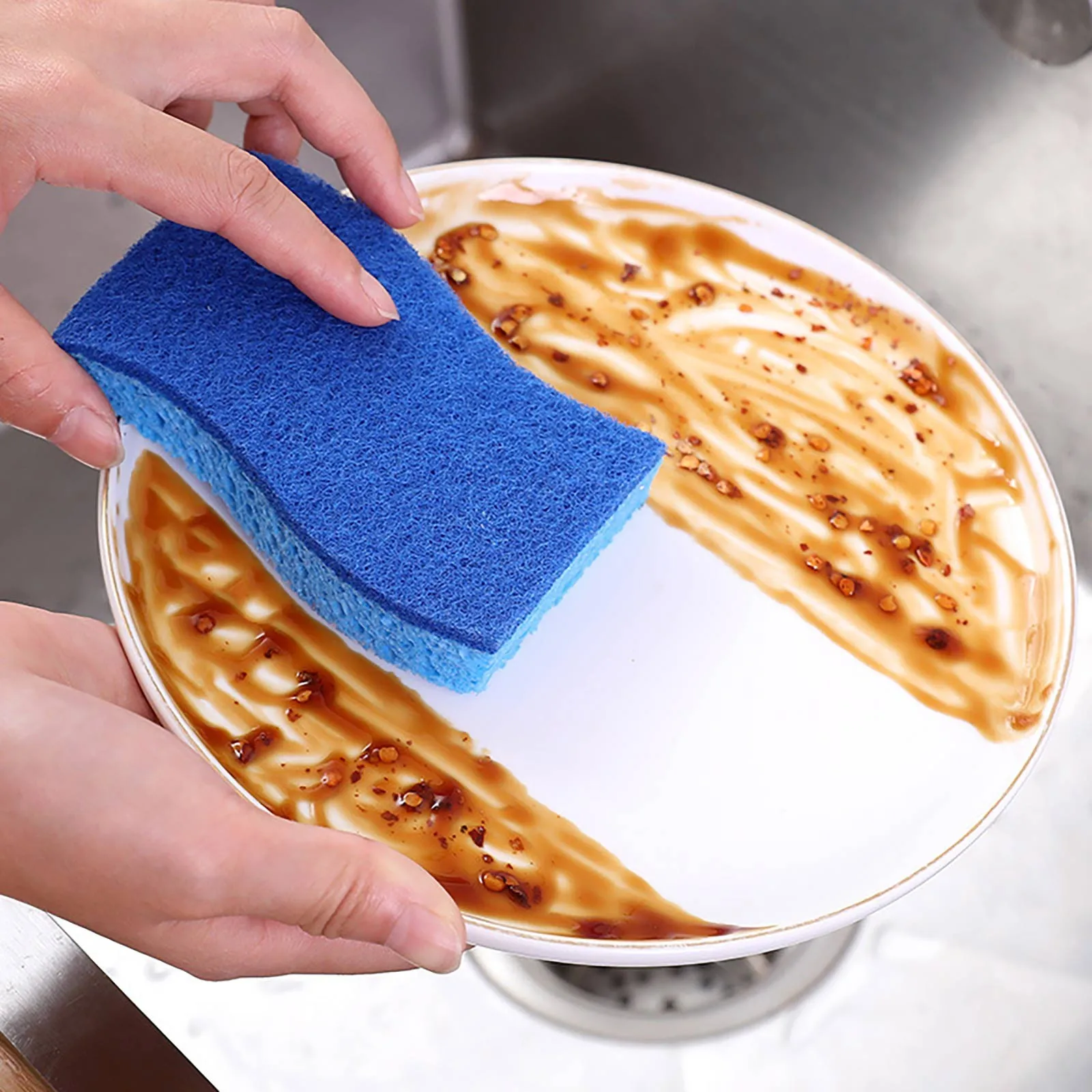 1/5/10PCS Dishwashing Sponge Clean Rub Focal Stains Sponge Removing Three In One Cleaning Kitchen Washing Dishes And Pots