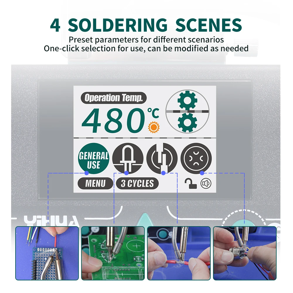 YIHUA 928DT-II 230W Soldering iron Auto Send Tin Soldering Station Fast Heating Tin Feeder Foot Rest Constant Temperature