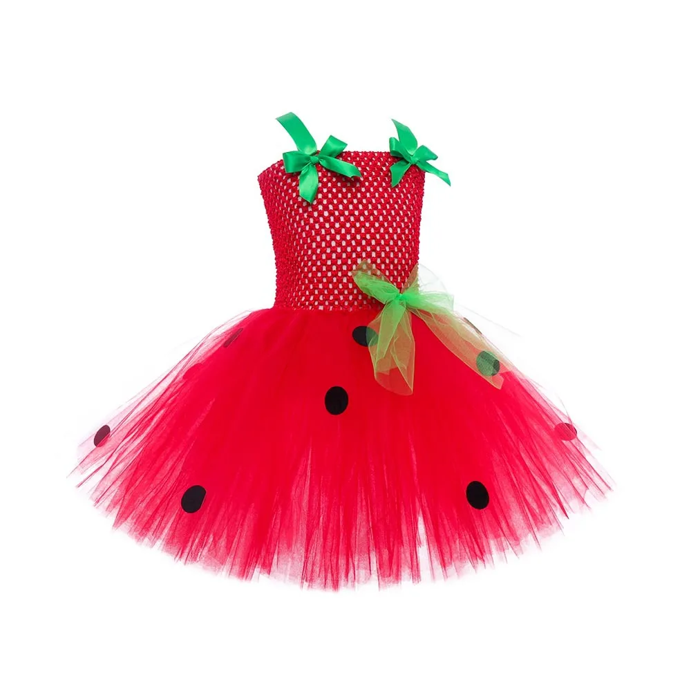 Niedliches Baby-Ballett-Tutu, Erdbeer-Spitzen-Prinzessinnenkleid, Kinder-Geburtstagskostüm, Rollenspiel-Wassermelonen-Weihnachtskleid, Geschenk – Detail 25