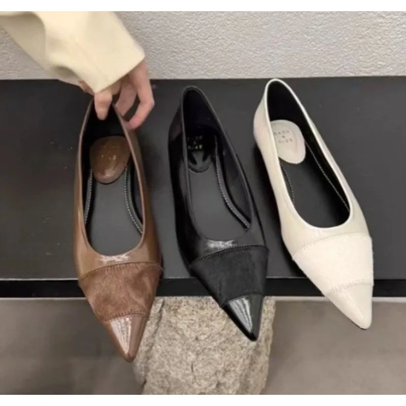 Nowe Stylowe Baleriny Damskie Szpilki Czółenka Szpiczaste Lakierowane Skórzane Modne Baleriny Cukierkowe Kolory Płaska Podeszwa Duże Rozmiary Zapatos Mujer