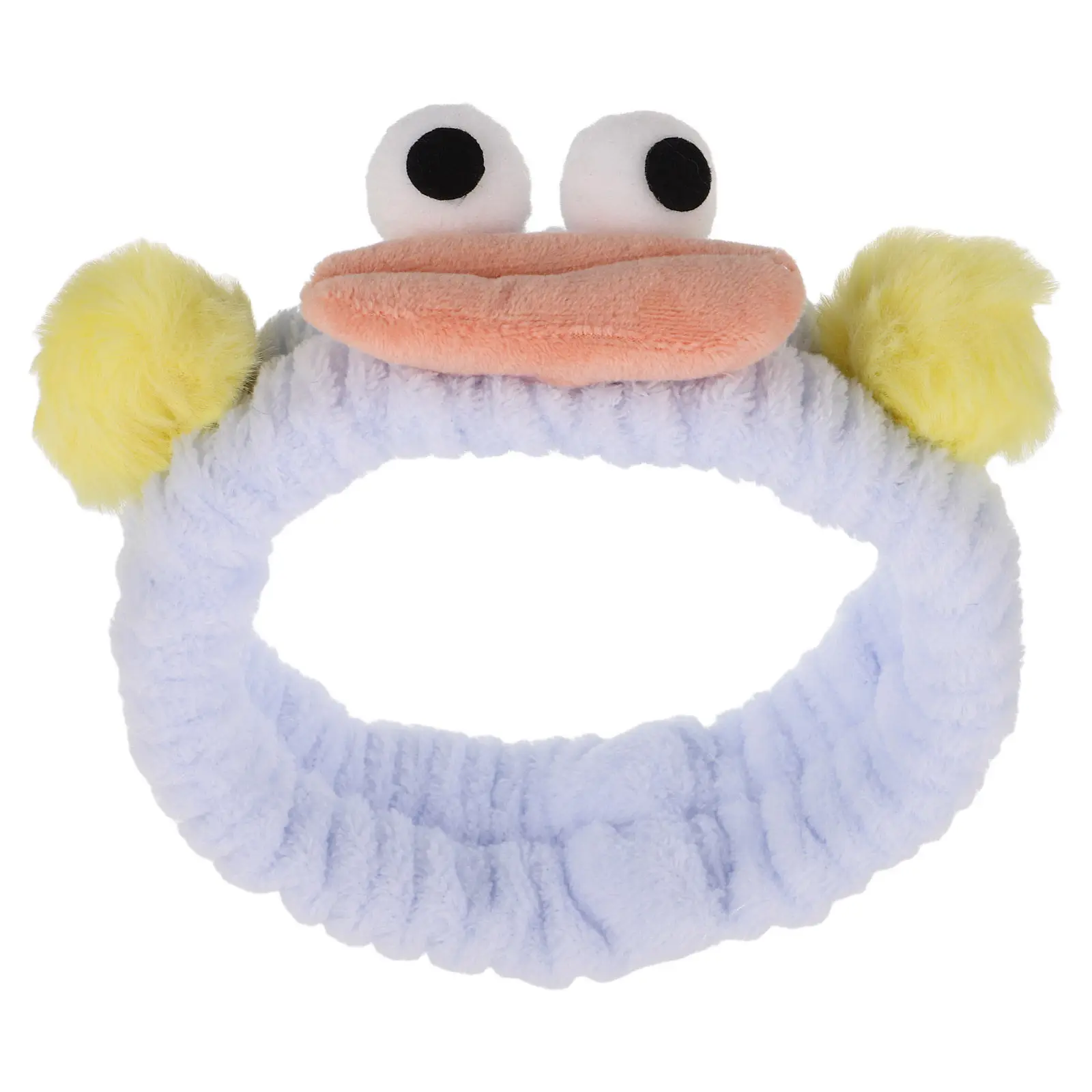 Spa Headband Face Wash Hairband Sky-Blue Cute Cartoon Big Eyed Monster Sausage Mouth Elastic Makeup Hair Wrap Beauty Skincare