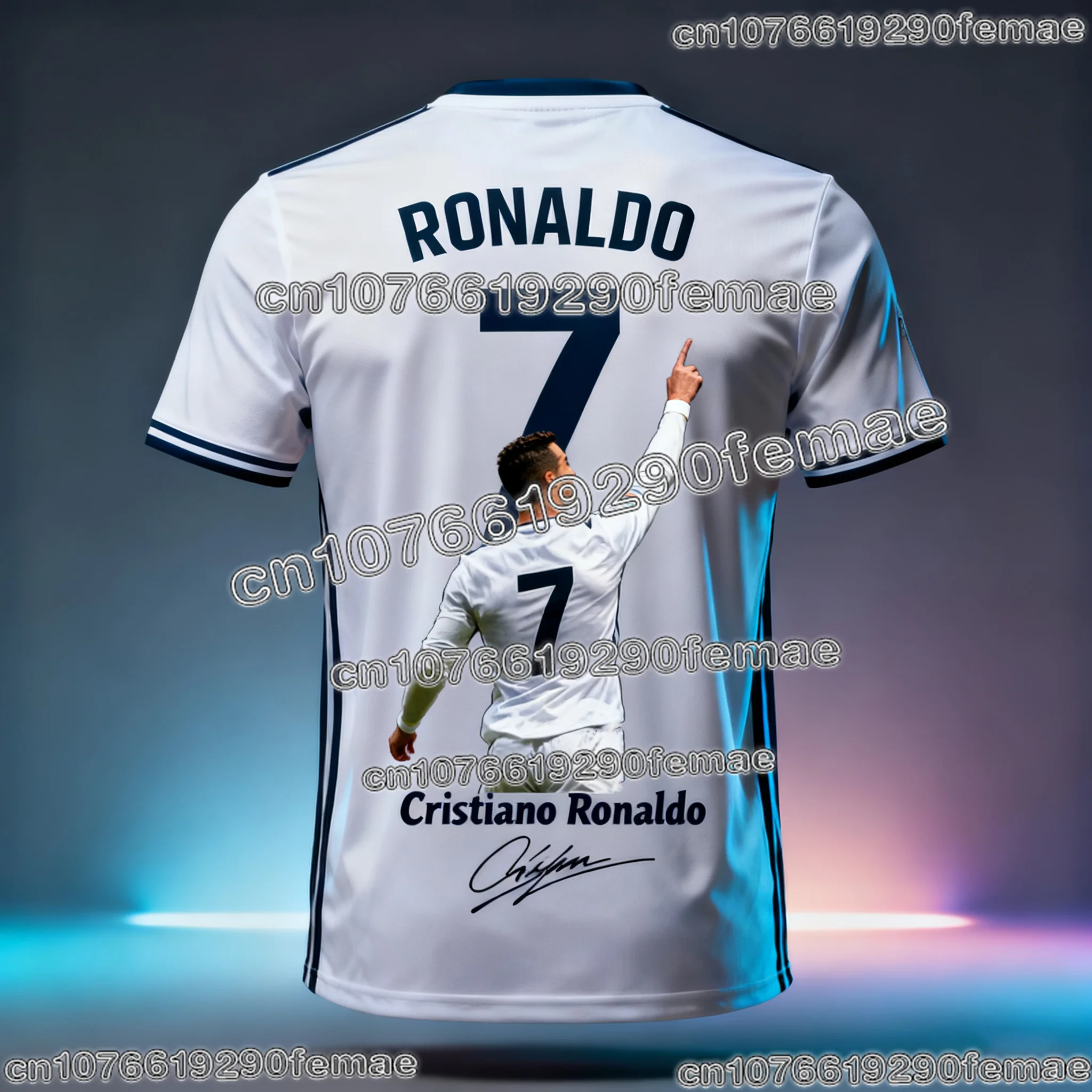 2026 Ronaldo # 7 T-shirt da allenamento per calcio con stampa 3D, unisex, comoda, abbigliamento sportivo casual, ragazzi, ragazze, uomini, donne, fan