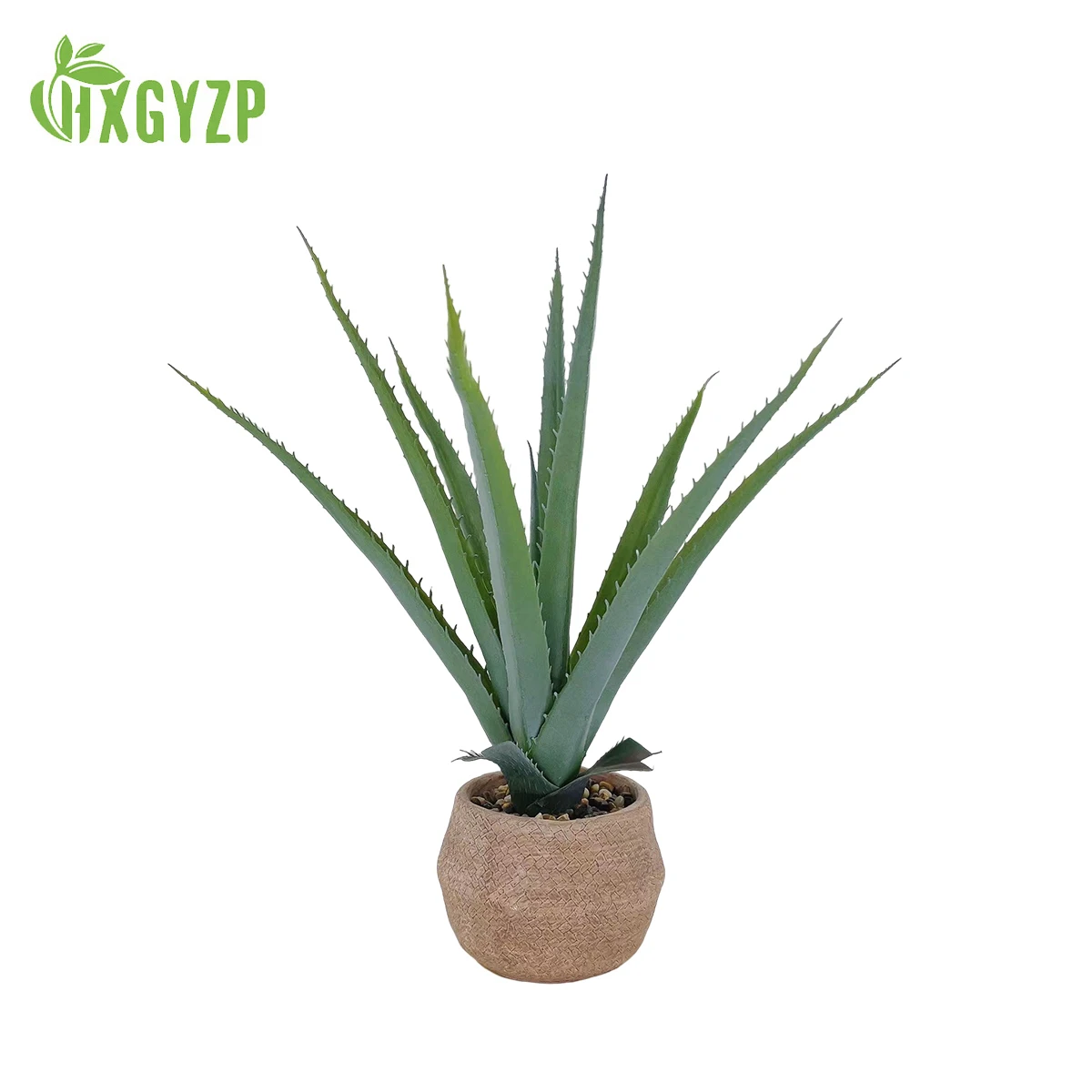 46cm Artificial Agave Plants Potted Ornaments Faux Aloe Green Plants With Cement Flowerpot Home Garden Indoor Outdoor Decoration