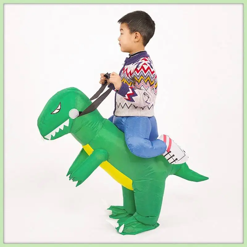 Iatable Dinosaur Suit Kinderen Volwassenen Halloween Kostuum Cartoon Prestaties Outfit Interactieve Dinosaur Ride voor kinderen