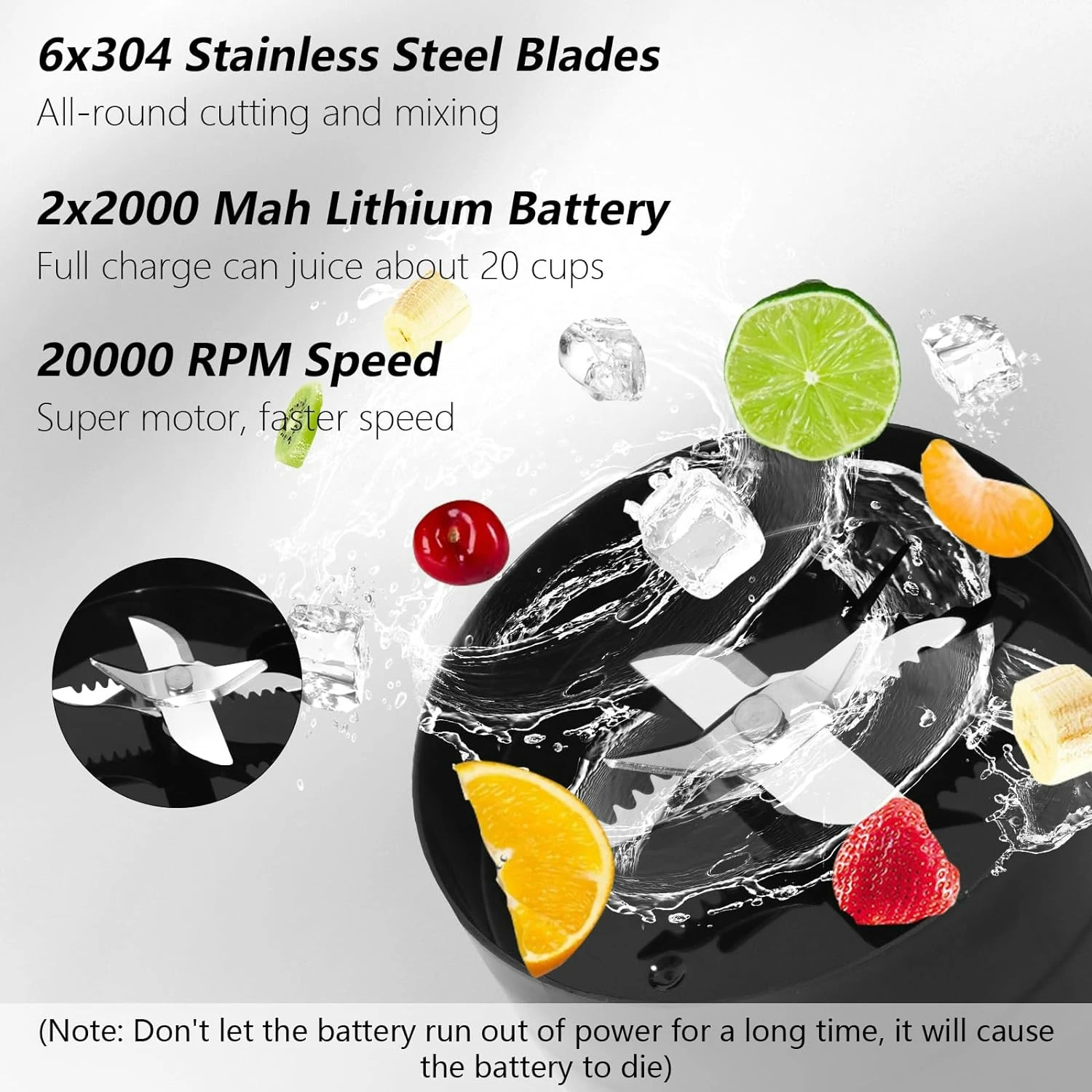 Мощный и компактный персональный блендер с USB-аккумулятором и 6 прочными лезвиями — идеальный мини-смузи-генератор для быстрого встряхивания и