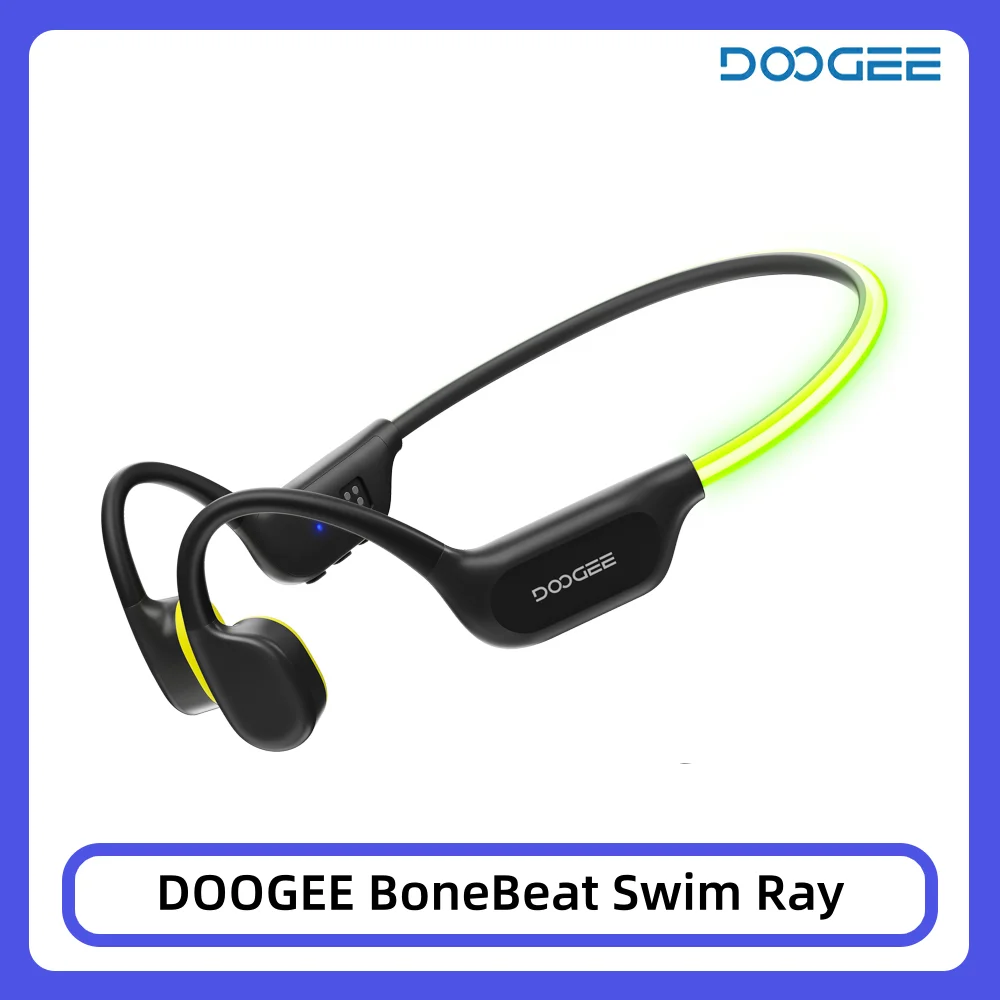 DOOGEE BoneBeat Swim Ray Bone Conduction Sport Headphones Wireless Headset IP68 Waterproof With Microphone Dynamic Sport Light