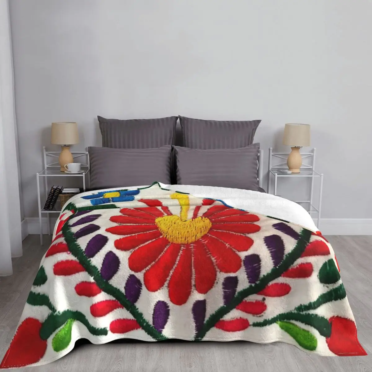 

Mexican Flowers Blanket Bedspread Bed Plaid Duvets Anime Plaid Summer throw blanket blankets for beds