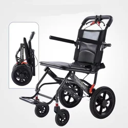 Elderly wheelchair Aluminium Alloy Folding ultralight manual Wheelchair for airplane airport light small ultra portable travel