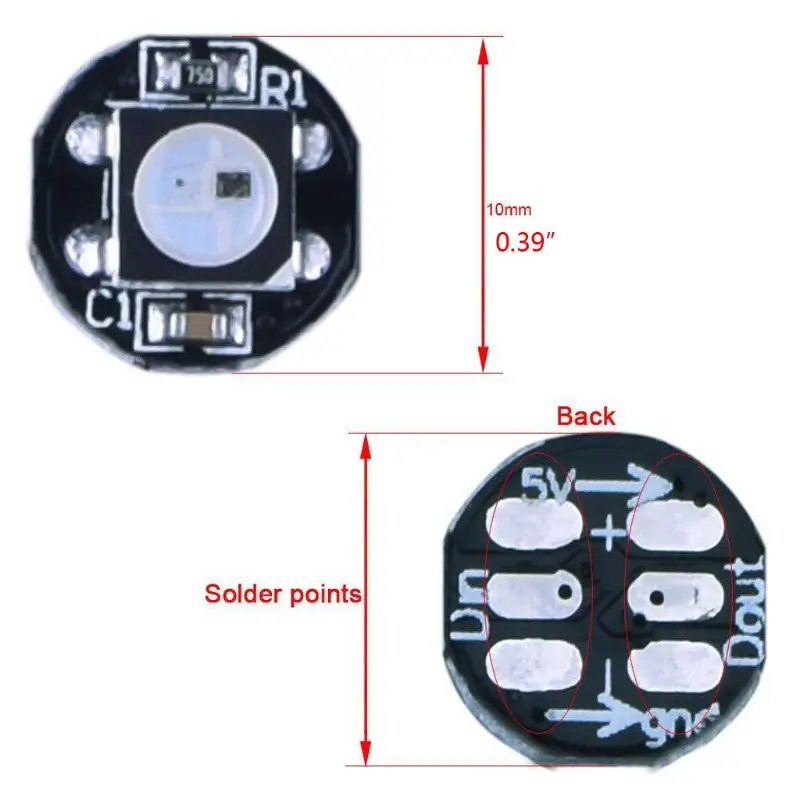 Dissipateur thermique LED WS2812B adressable individuellement, WS2811 IC SK6812 RGBWW/RGBCW/RFBNW, 5050SMD, DC5V intégré, 100