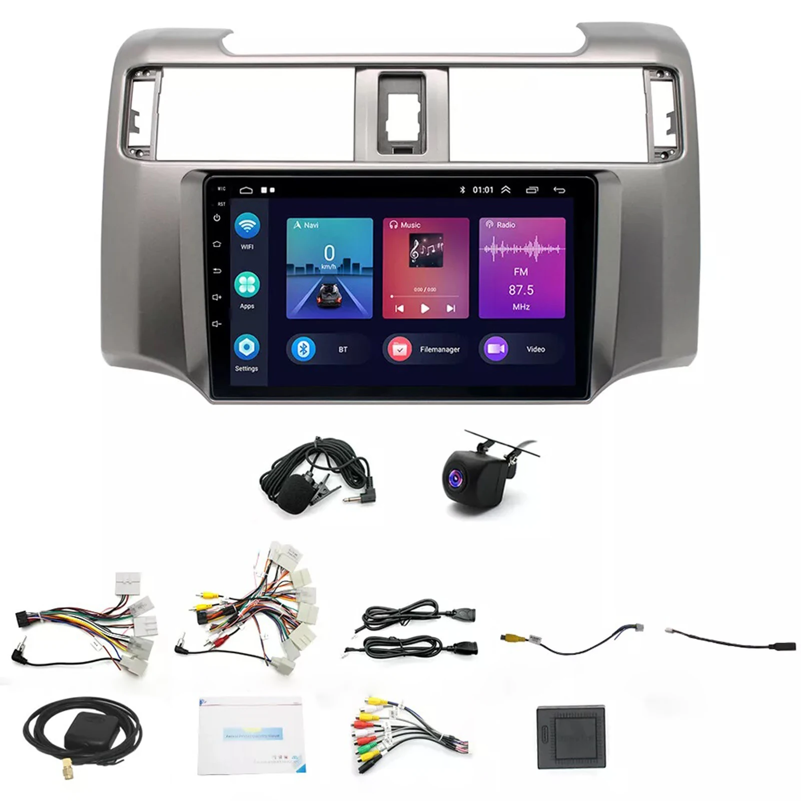 

Silver Touchscreen Car Radio For Easy Steering Wheel Control USB Input