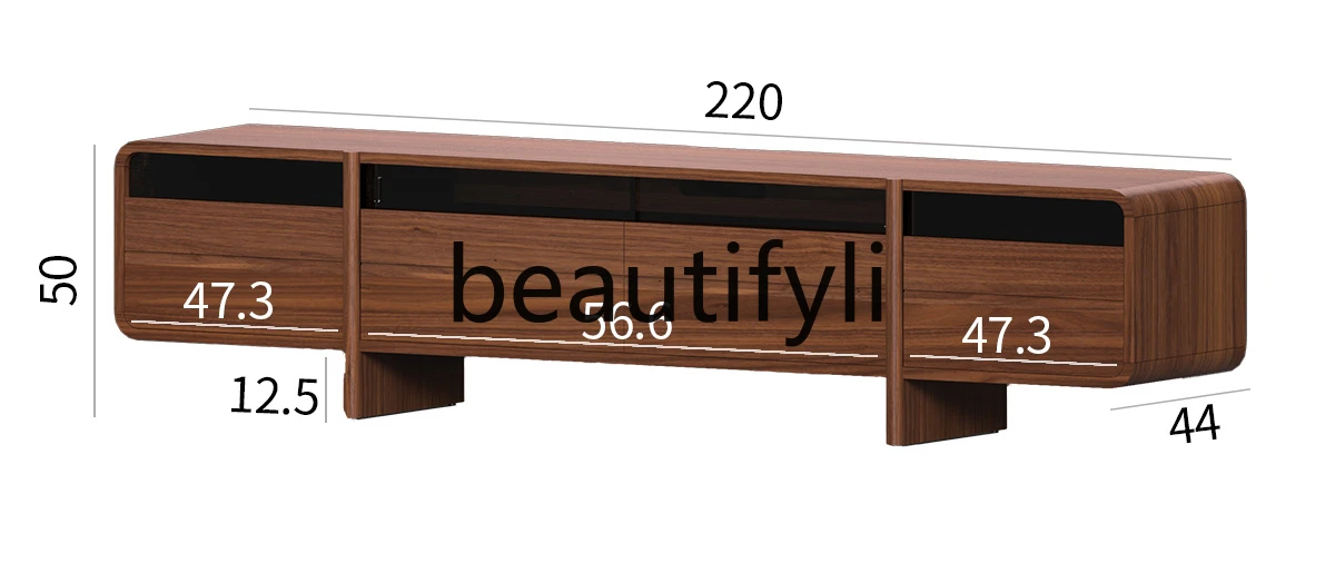 

Solid wood TV cabinet North American black walnut storage locker Light luxury Nordic living room video cabinet