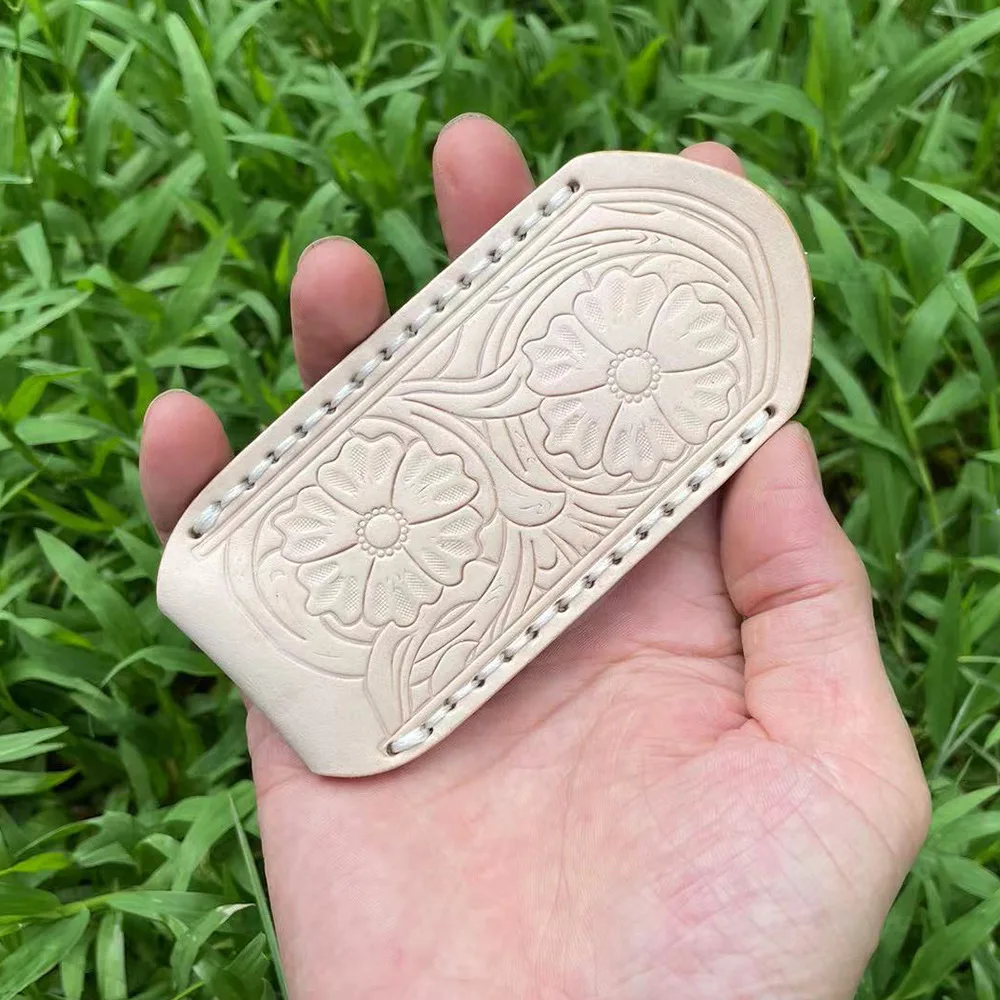 12cm cowhide Folder มีดหนังฝักปลอกมีดกระเป๋าตรงฝาครอบมีดกระเป๋าเครื่องมือกลางแจ้งปลอกมีด