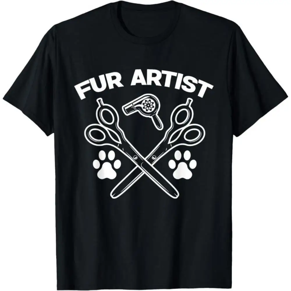 

Funny Pet Groomer T-shirt Fur Artist Slogan Print Graphic Tees for Women Men Dog Grooming Gift
