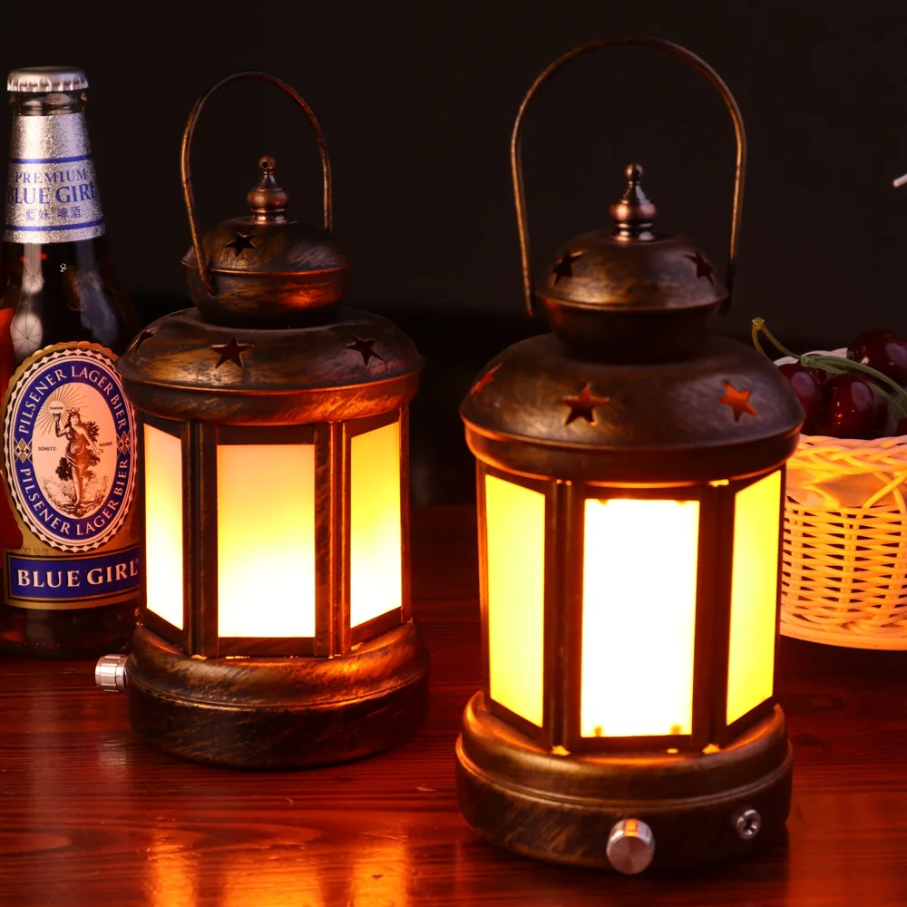 2026 New Outdoor LED Hand Lantern Rechargeable Dimmable Retro Decor Ambient Lighting For Cafe Bar Desk