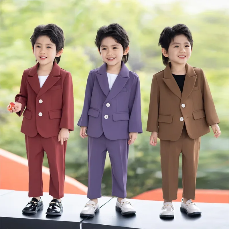 Children's Birthday Dresses Casual Boys' Piano Performance Dresses Spring and Autumn School Suit Suits 1 To 12 Years Old