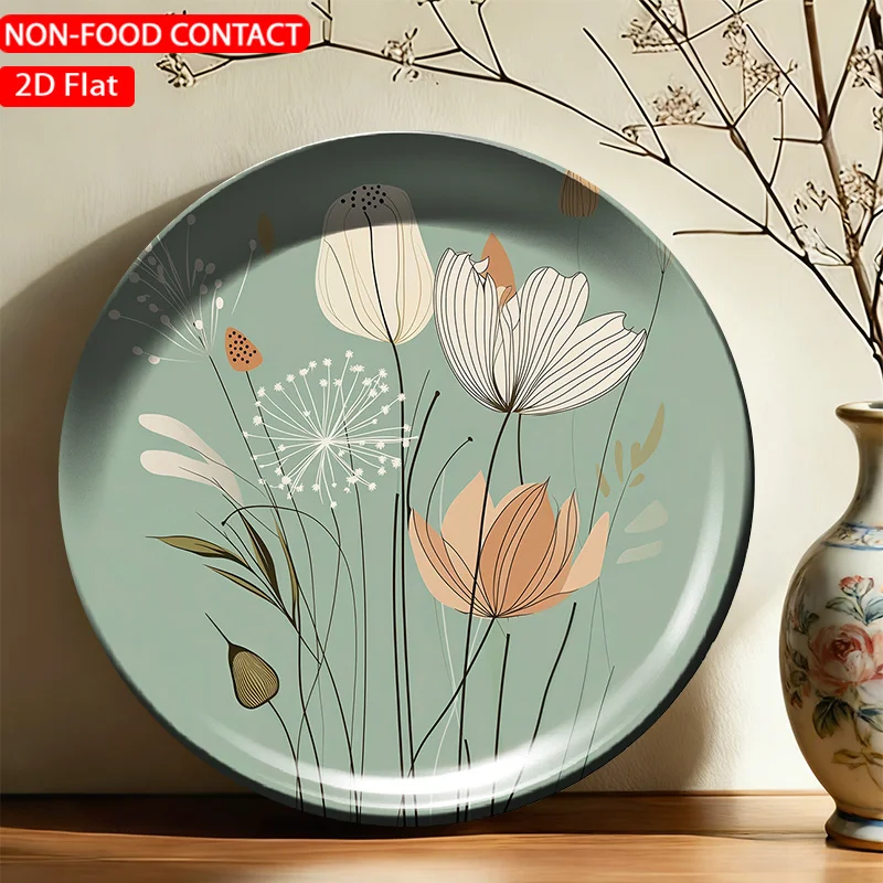 1pc FORJN Modern Abstract Ceramic Plate - Round Wall Decor Suitable, Living Room, Bedroom, Dining Table - Non-Food Contact