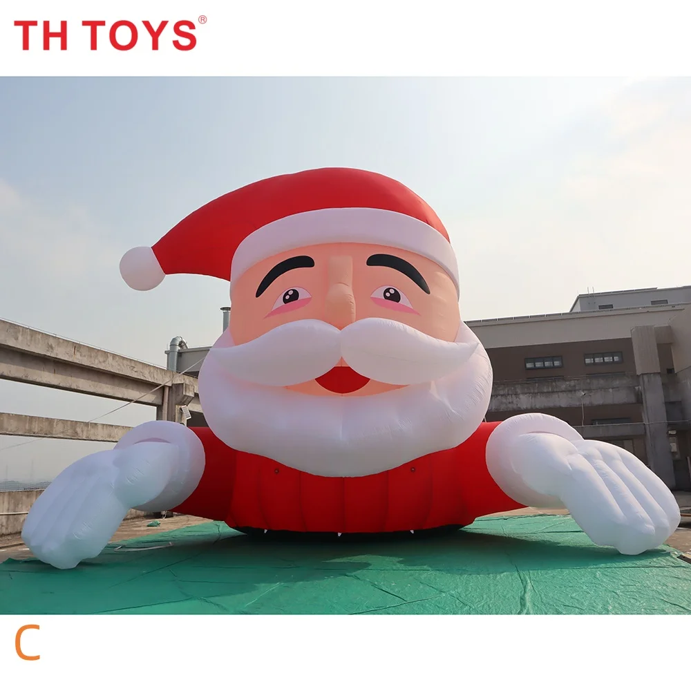 

30ft 9m tall Giant Inflatable Santa Claus led lighted Christmas climbing wall inflatable old man cartoon for building decoration