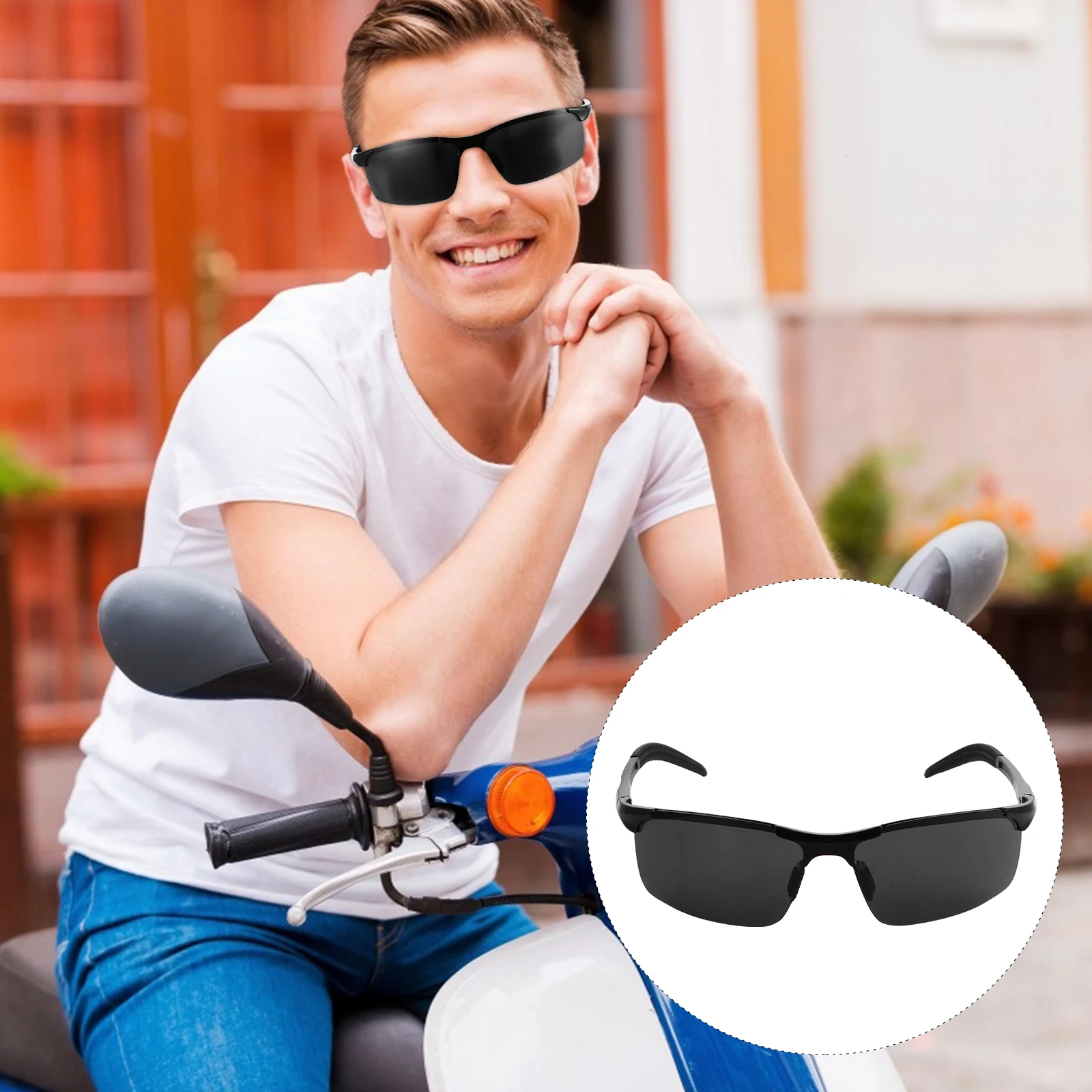

Men Sunglasses Cycling Eyewear Windproof Glasses Riding Goggles UV Protection Lightweight Durable Shatterproof Scratch Resistant