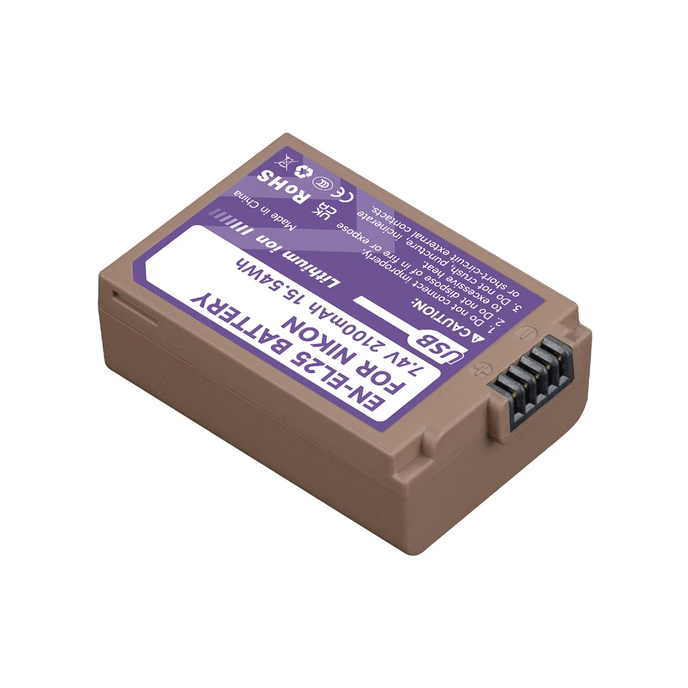 PALO 2100mAh EN EL25 EN-EL25 ENEL25 camerabatterij met Type-C oplaadingang en LCD-oplader voor Nikon Z30 Z50 ZFC Z 50 Z FC