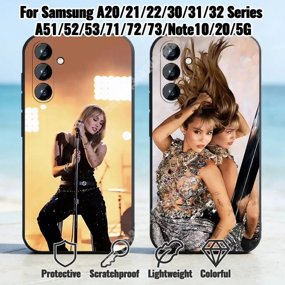 M-Miley C-Cyrus Something Beautiful Phone Case for Samsung Galaxy A73 72 71 A53 52 51 A22 21 S E A12 11 10 Silicone Protector